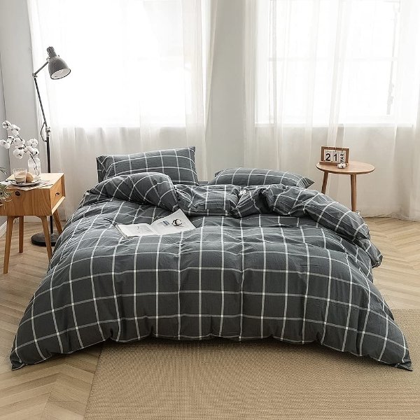 FACE TWO FACE 3-Piece Duvet Cover Washed Cotton
