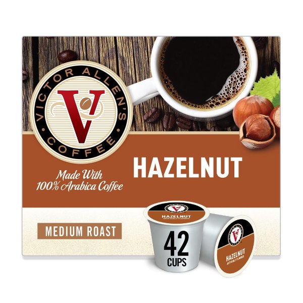 Coffee Hazelnut Flavored, Medium Roast, 42 Count, Single Serve Coffee Pods for Keurig K-Cup Brewers