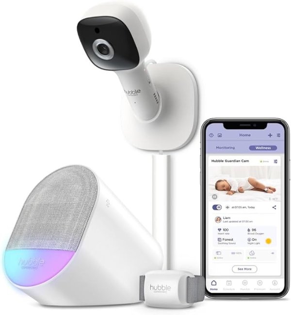Hubble Connected Award-Winning Guardian Cam Smart Wi-Fi Enabled Baby Movement Wearable Monitor