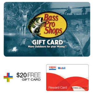 $100 Bass Pro Gift Card + FREE $20 Gas Gift Card