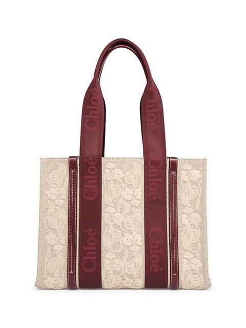 Medium Woody Embroidered Canvas Tote