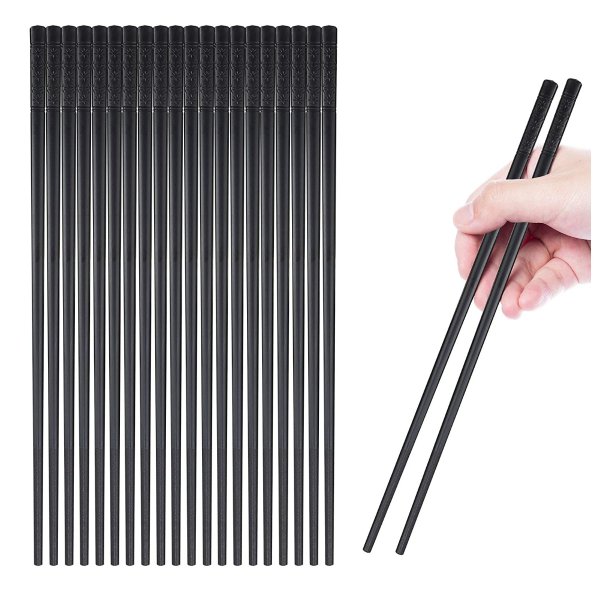 GADIEDIE 10 Pairs Reusable Fiberglass Chopsticks