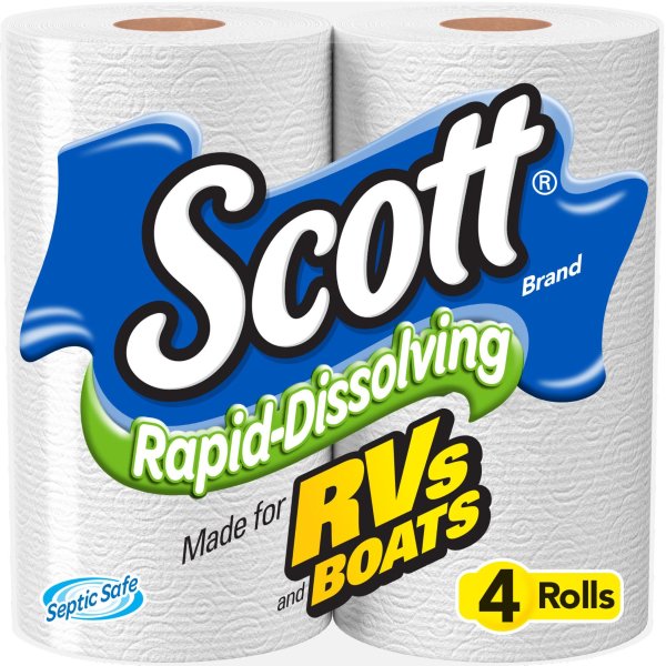 Rapid-Dissolving Toilet Paper, 4 Rolls