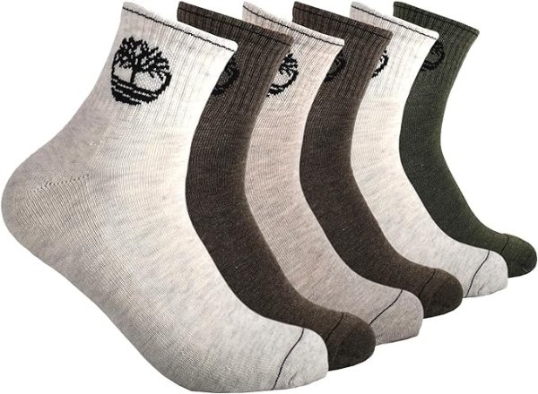 Amazon Timberland Men's 6-Pack Quarter Socks