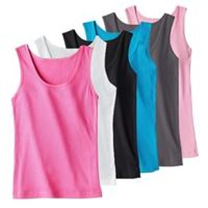 12-Pack Assorted Cotton Ribbed Ladies Tank Tops