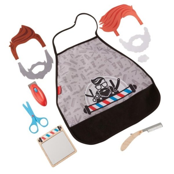 Style & Shave Barber Shop, 10-Piece Pretend Play Set for Preschoolers