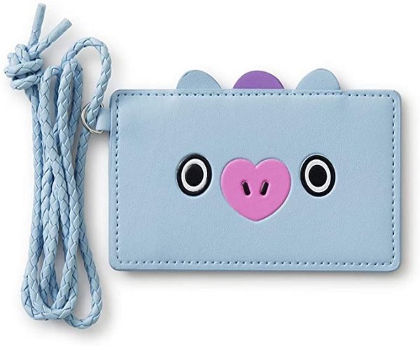 MANG Character Badge Holder ID Card Wallet with Lanyard for Office School, Blue/Purple