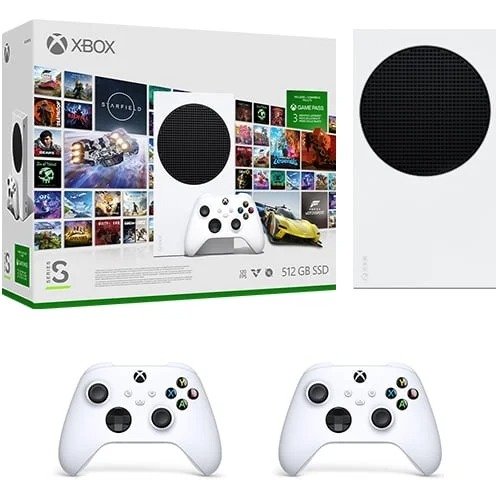 Xbox Series S 512GB SSD Console w/ Wireless Controller + Extra Xbox Wireless Controller Robot White