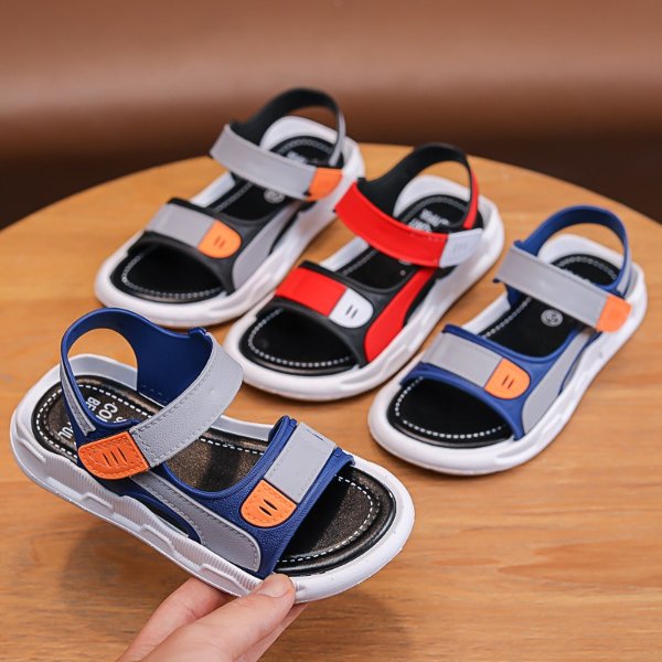 10.59US $ 40% OFF|Children's Shoes Velcro Sandals Boys Summer Soft Sole Non slip Casual Toddler Shoes Flat Child Beach Shoes Kids Size 21 35| | - AliExpress