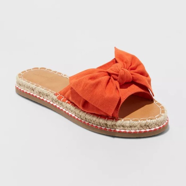 Women's Sigma Espadrille Knotted Bow Sandals - Universal Thread&#8482; Orange 5