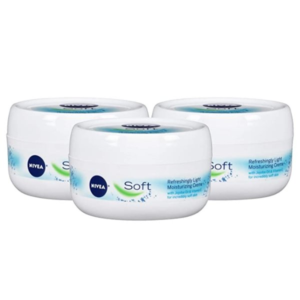 Soft Moisturizing Creme- Pack of 3, All-In-One Cream For Body, Face and Dry Hands - Use After Hand Washing - 6.8 oz. Jars