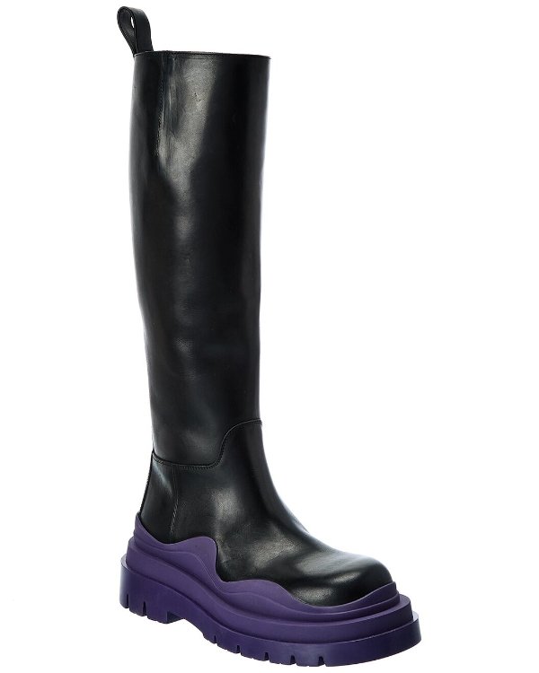 The Tire High Leather Boot / Gilt