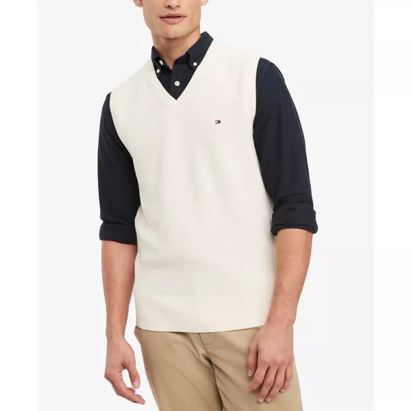 Men's Ricecorn V-Neck Cotton Sweater Vest