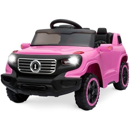 Kids 6V Ride On Truck w/ Parent Remote Control, 3 Speeds, LED Lights, Pink