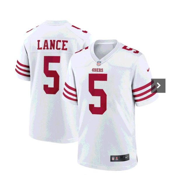 Men's San Francisco 49ers Trey Lance Nike White Player Game Jersey