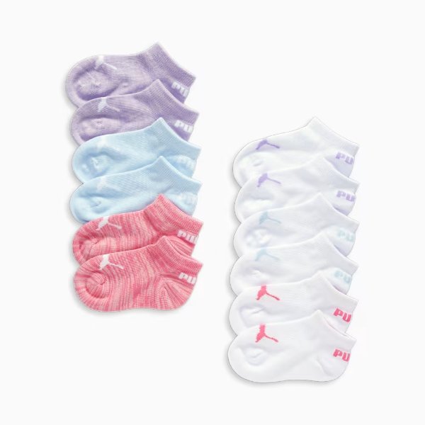 Girls' No-Show Non-Terry Toddlers' Socks (12 Pack)