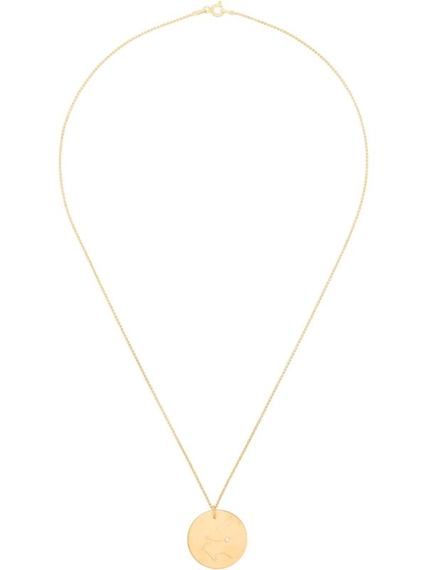 gold-plated Aquarius Constellation pendant necklace
