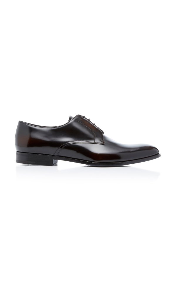 Spazzolato Leather Derby Shoes