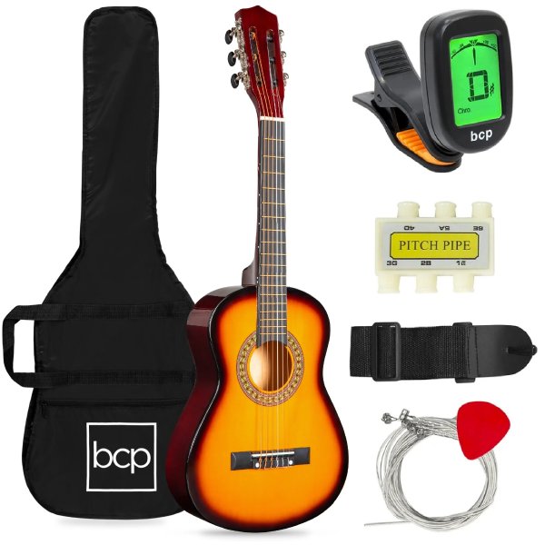 30in Kids Classical  Acoustic Guitar Beginners Set w/ Bag, E-Tuner, Strap