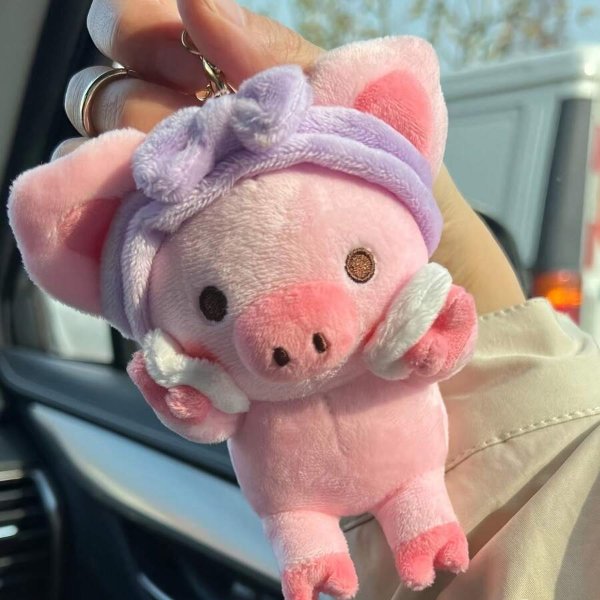 1pc Cartoon Skin Care Pig Plush Keychain | SHEIN USA