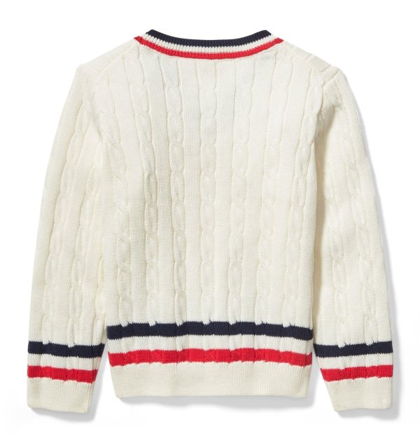 Striped Cable Knit Pullover