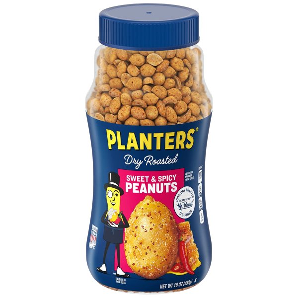Sweet and Spicy Dry Roasted Peanuts, 16 oz
