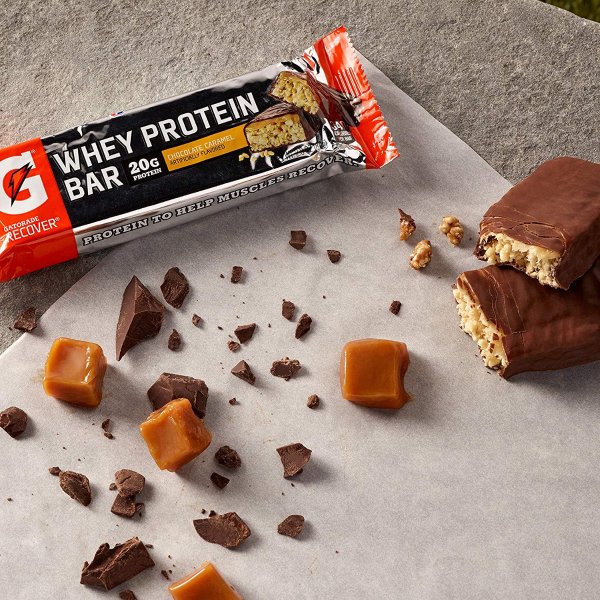 Whey Protein Bars, Chocolate Caramel Pack of 12