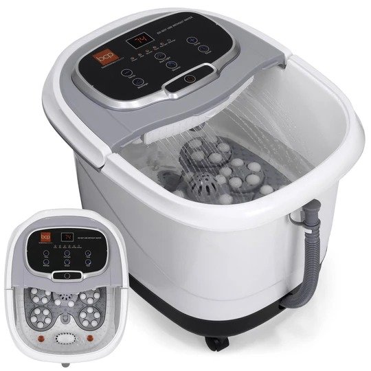 Portable Heated Foot Bath Spa w/ Massage Rollers, Red Light Therapy