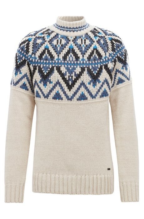 Fair Isle sweater in textured boucle yarn