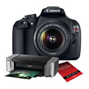Canon EOS Rebel T5 DSLR 18MP Camera w/18-55mm Lens /Pro 100 Printer /Paper Kit