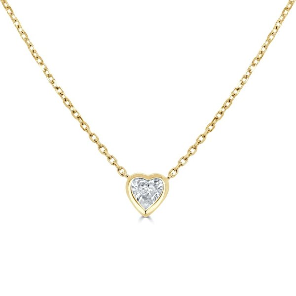 14kt Gold 0.31 CTW Diamond Heart Bezel NecklaceSKU: CNP2252 Y14kt Yellow Gold