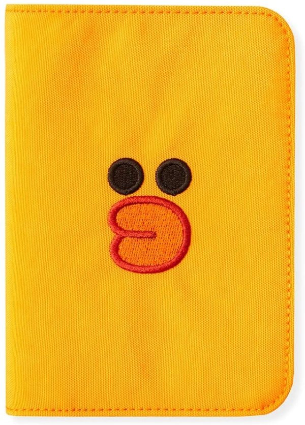 FRIENDS Nylon Collection SALLY Character Cute Passport Holder Cover Wallet for Travel, Yellow