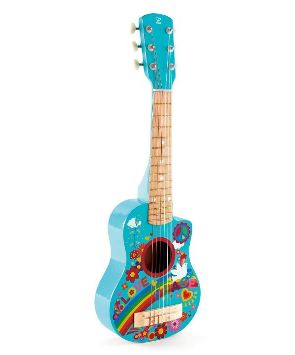 Toys Blue & Beige Multicolor Flower Power Guitar Musical Instrument Toy