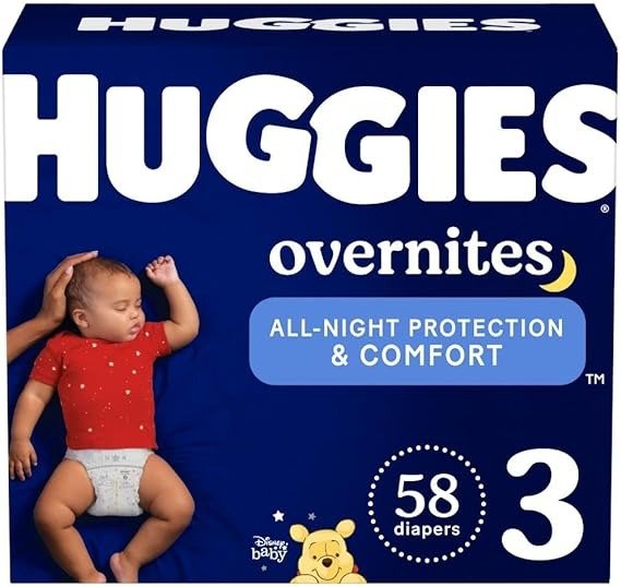 Overnites Size 3 Overnight Diapers (16-28 lbs), 58 Ct
