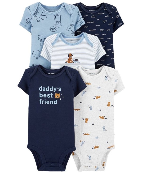 Baby Boys 5-Pk. Cotton Daddy's Best Friend Bodysuits