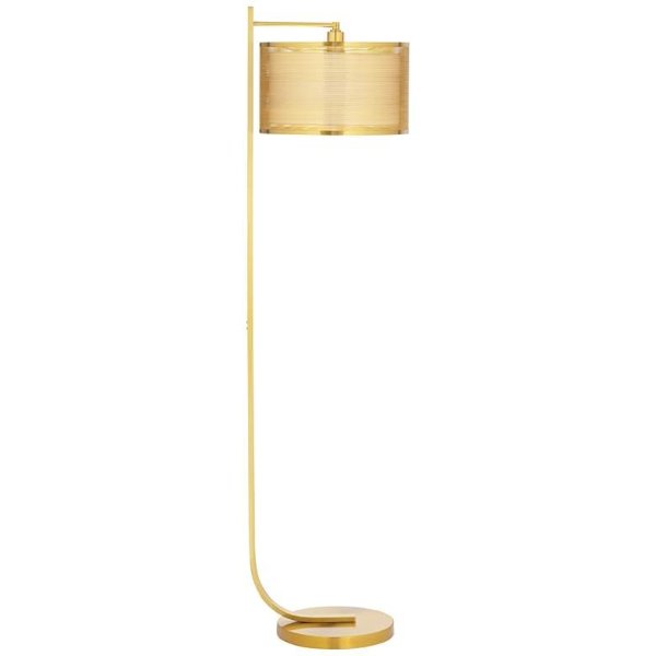 Possini Euro Vaile Warm Gold Floor Lamp with Designer Double Shade - #951T0 | Lamps Plus