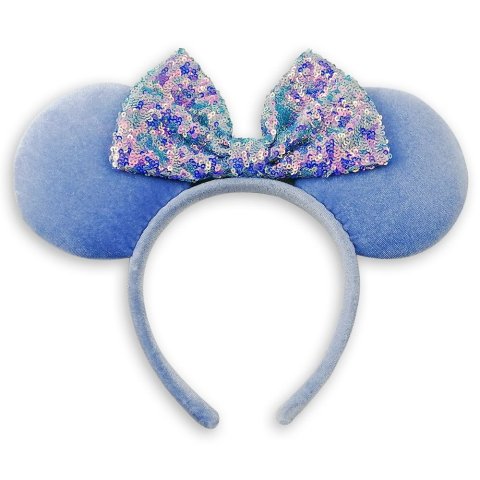 DisneyMinnie Mouse Ear Headband with Sequined Bow – Cornflower Blue | shopDisney