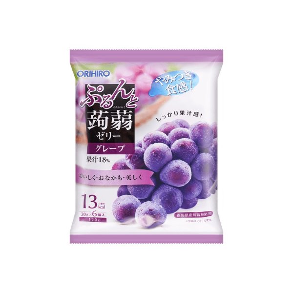 ORIHIRO 低卡高纤蒟蒻果冻 紫葡萄味 6枚入 120g