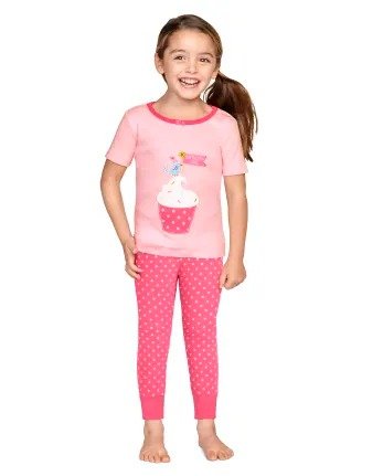 Girls Short Sleeve Birthday Boutique Snug Fit Cotton 2-Piece Pajamas - Gymmies | Gymboree
