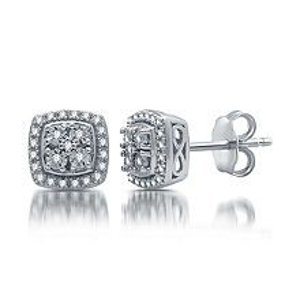 T.W. Genuine Diamond Stud Earrings in Sterling Silver