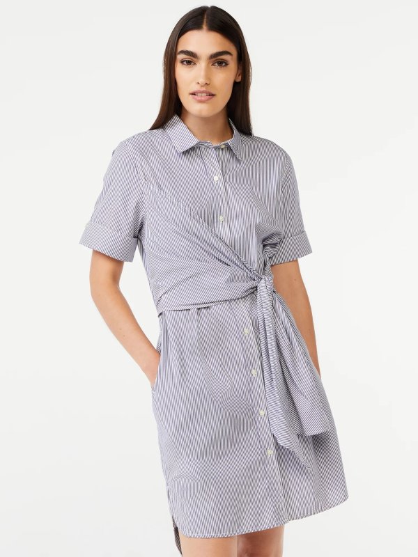 Women's Wrap Shirt Dress with Short Sleeves