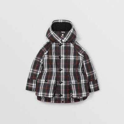 Vintage Check Down-filled Hooded Puffer Jacket