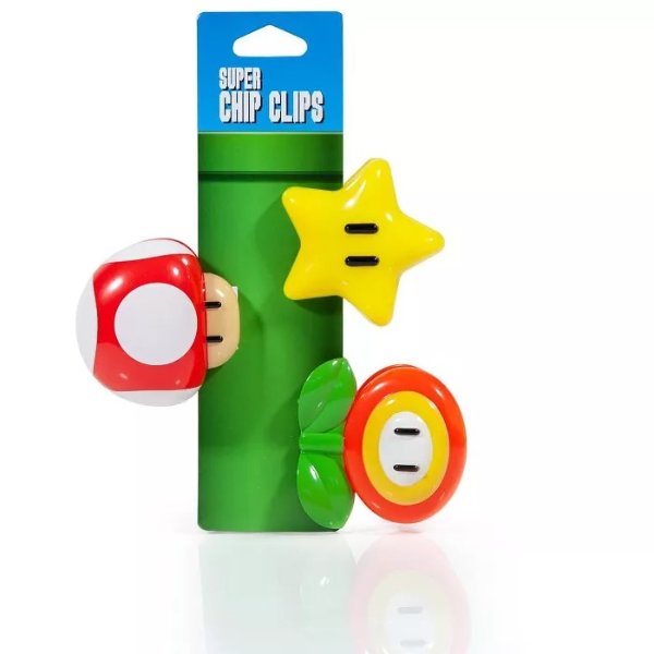 Nerd Block Super Mario Bros. Collectible Power-Ups Magnet Clips Collection | Set Of 3