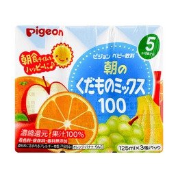 日本PIGEON贝亲 儿童早餐综合果汁 5M+ 125ml*3