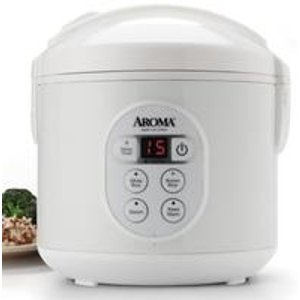 Aroma Digital Rice Cooker and Food Steamer in White