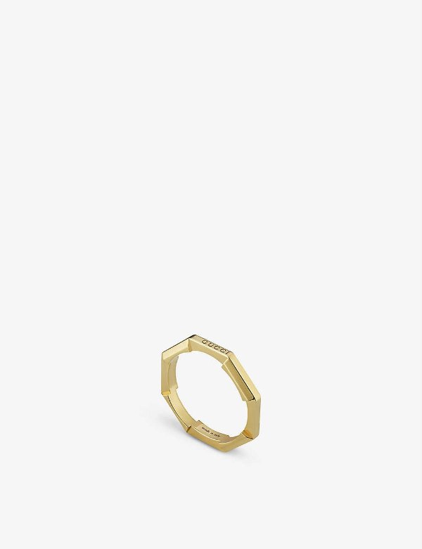 Link to Love logo-embossed 18ct yellow gold ring