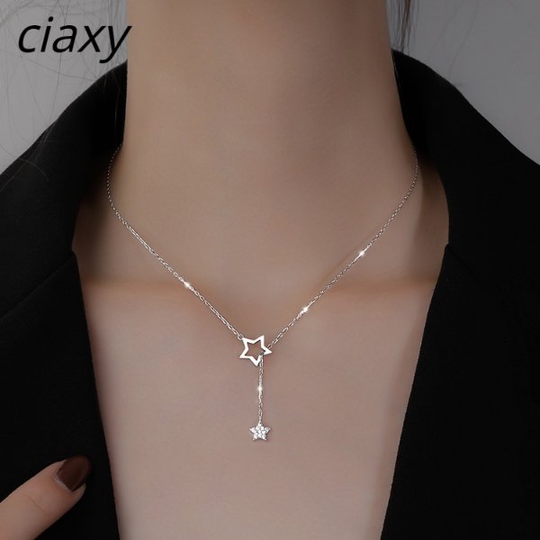 0.99US $ 81% OFF|Ciaxy 925 Sterling Silver Zircon Stars Necklace For Women Hollow Design Elegant Clavicle Chain Necklace Jewelry Creative Gifts - Necklaces - AliExpress