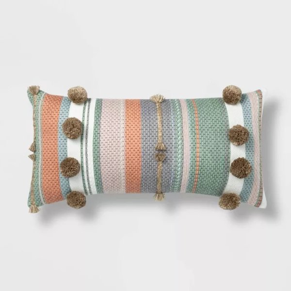Lumbar Outdoor Throw Pillow Pink/Blue/Gray - Opalhouse&#8482;