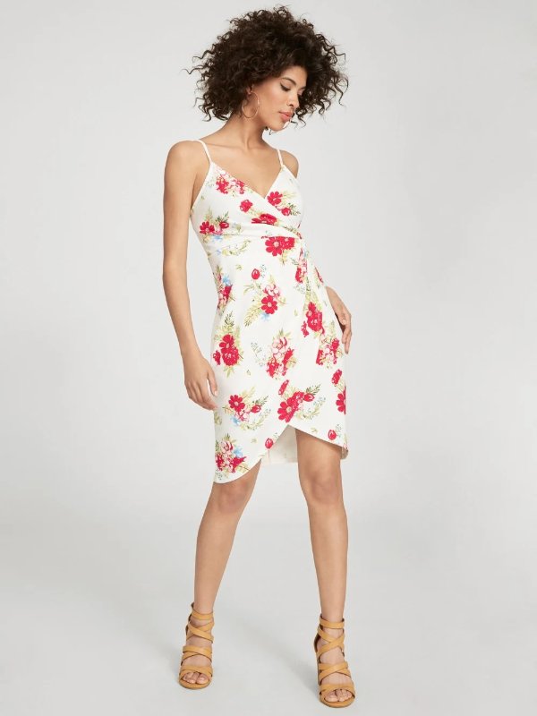 Shaylie Faux-Wrap Dress at Guess