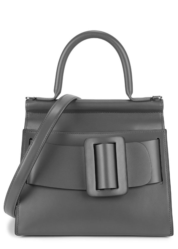 Karl 24 charcoal leather top handle bag